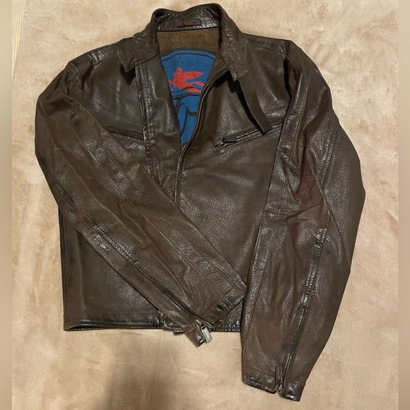 VINTAGE ITALIAN LEATHER JACKET BY ETRO - Picture 5 of 9